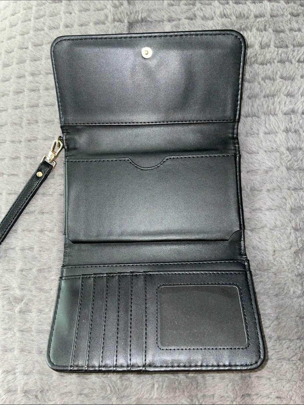 Black Leather Wristlet Wallet